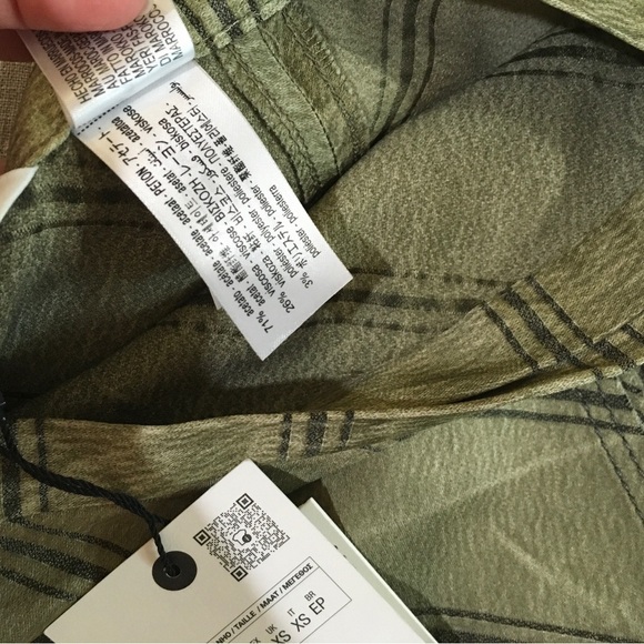 ZARA HIGH-WAIST ZW COLLECTION Pareo MIDI SKIRT Green Striped Size m - Picture 6 of 8